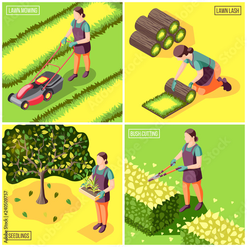 Landscaping Isometric Design Concept