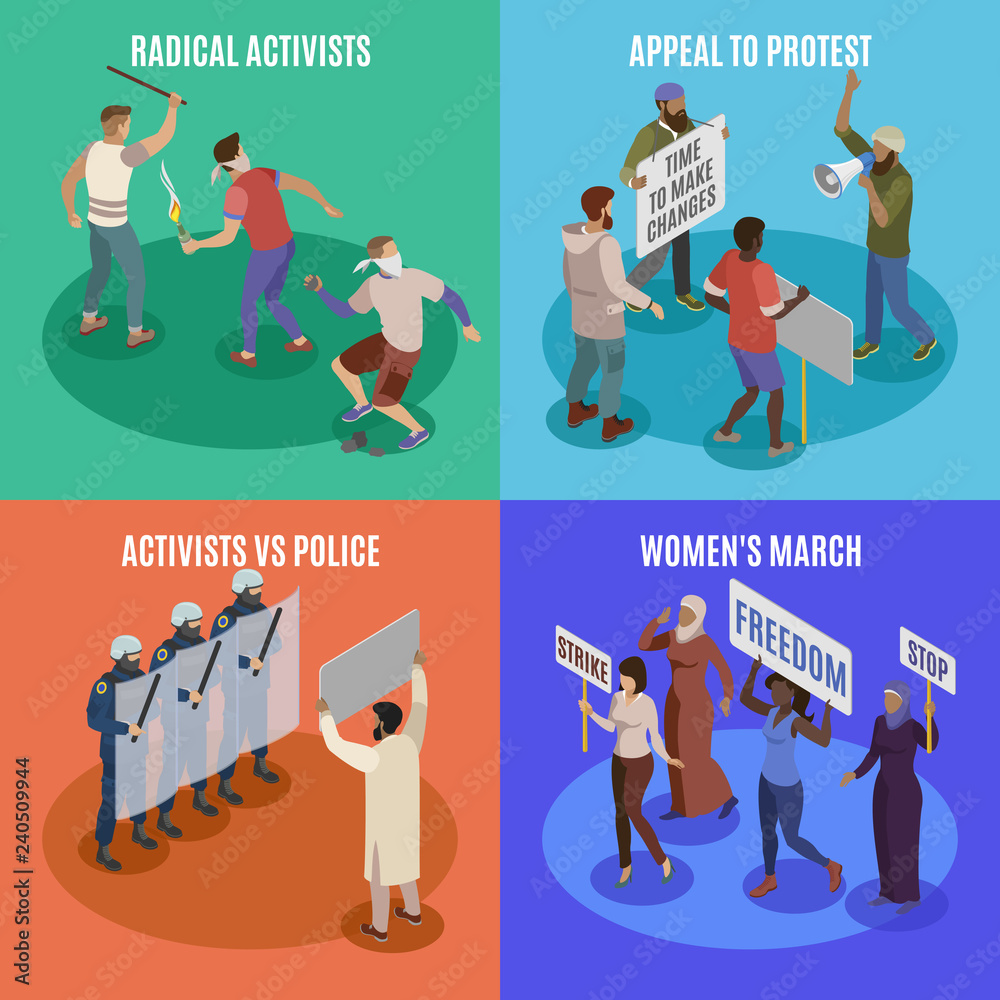 Fototapeta premium Activists 2x2 Design Concept