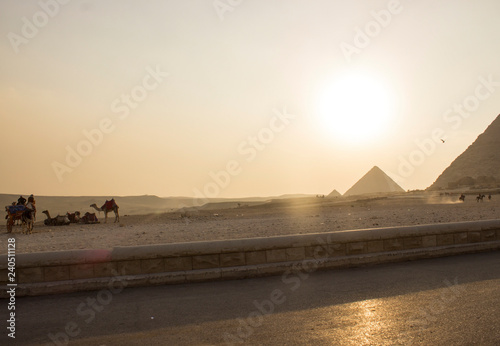 sunset on the Giza plateau.