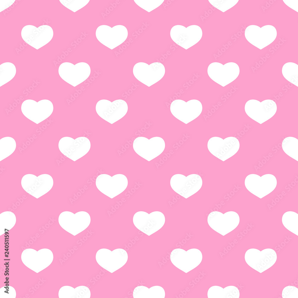 Cute vector pink seamless pattern with hearts