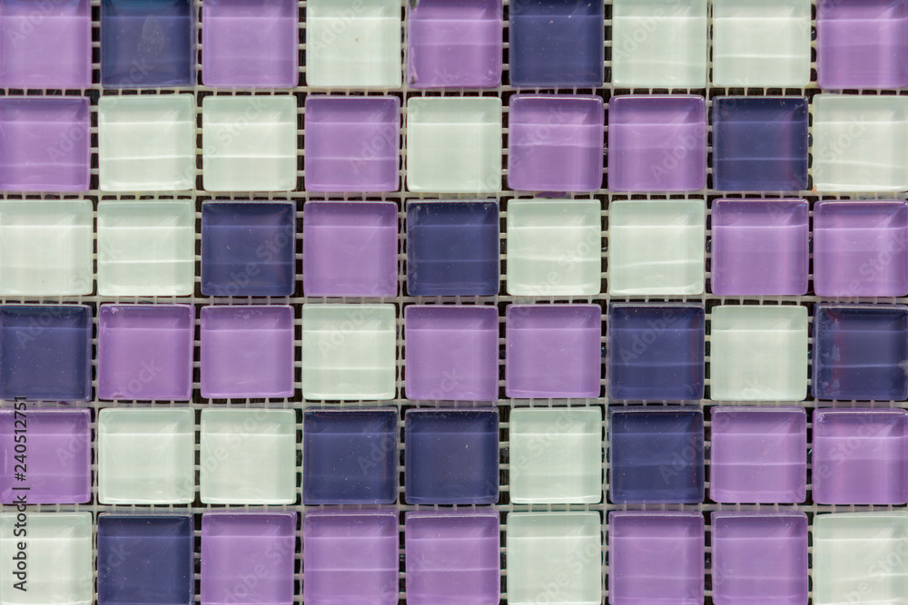 tile mosaic design background pattern. abstract purple square pixel mosaic wall background and texture