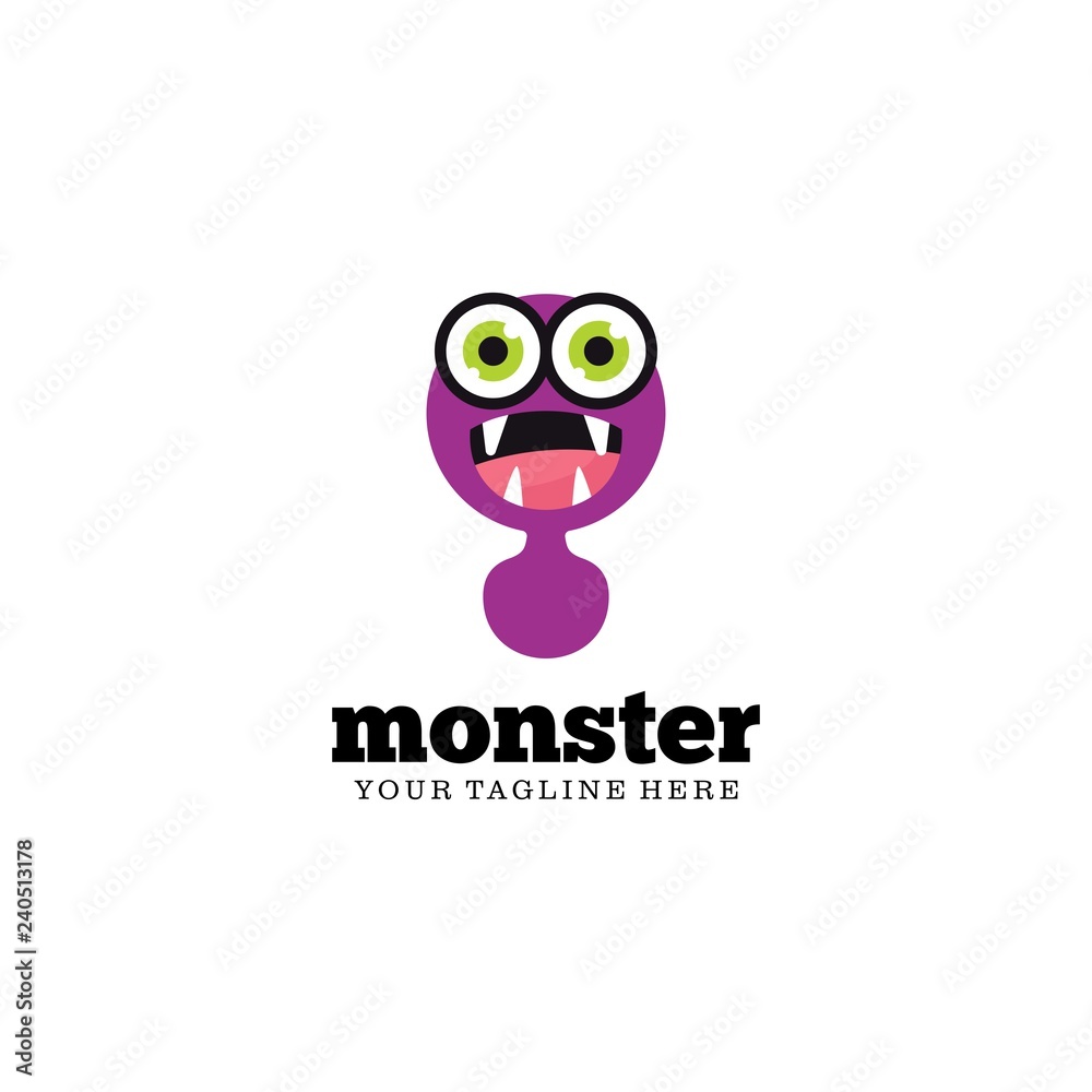 Monster character logo Monster character logo