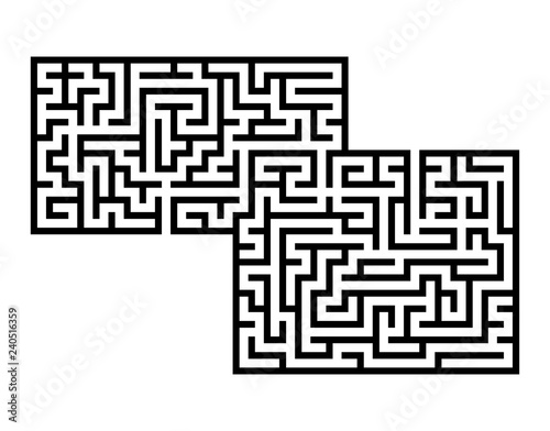 Abstract rectangular maze. Game for kids. Puzzle for children. Labyrinth conundrum. Flat vector illustration isolated on white background. With place for your image.