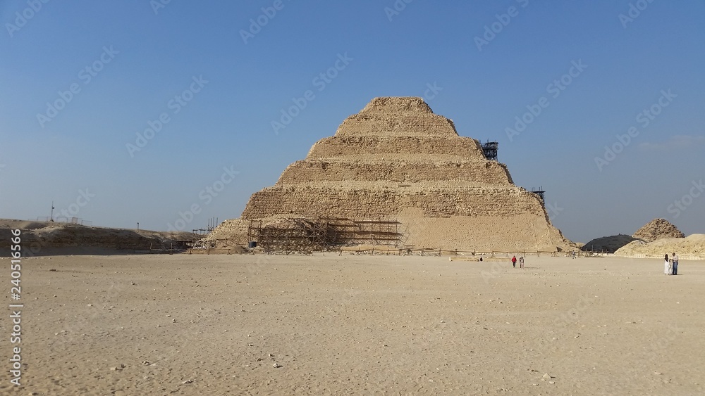 Saqqara step pyramid of Djoser, built by Imhotepm Egypt Saqqara step pyramid of Djoser, built by Imhotepm Egypt