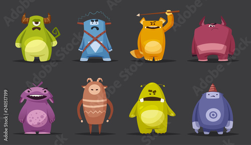 Funny cute monster. Cartoon vector illustration