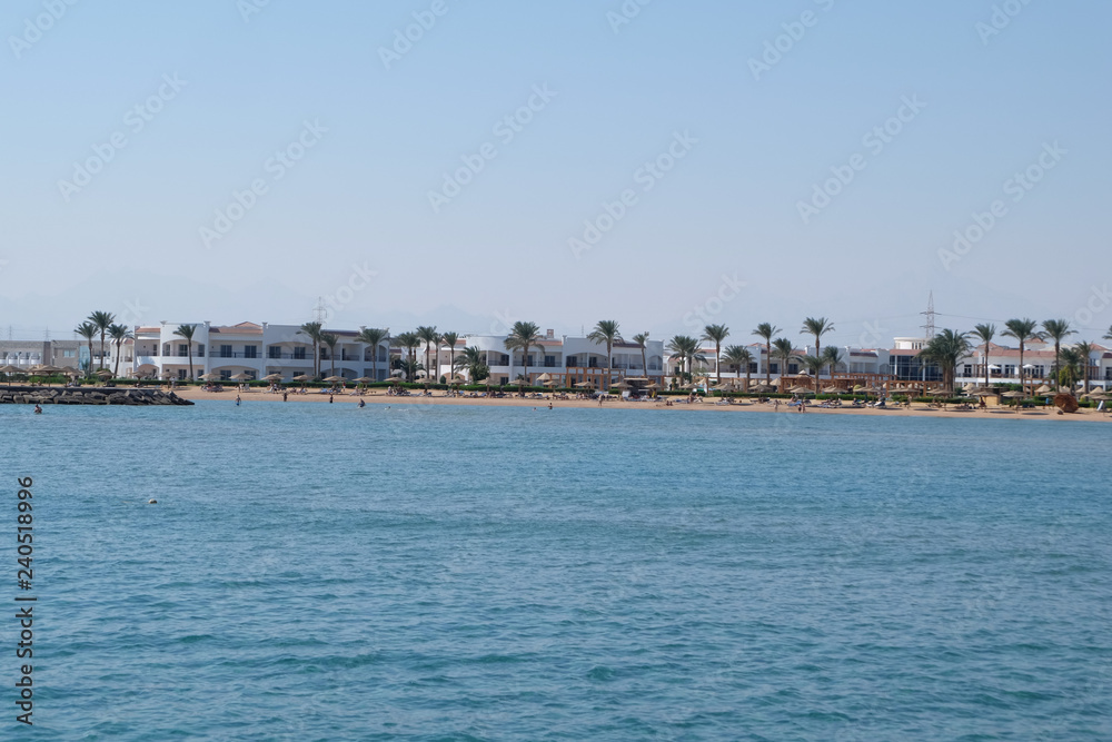 Hotel on the sandy beach of the Red Sea Egypt