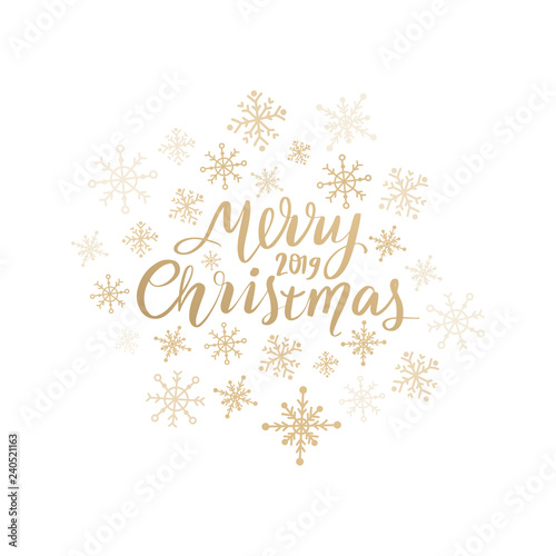 Merry Christmas - Vector hand drawn lettering phrases. Merry Christmas and Happy New Year