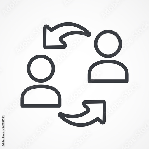 Exchange, arrows icon. Replacement, worker, arrow, business icon. Experience exchange icon