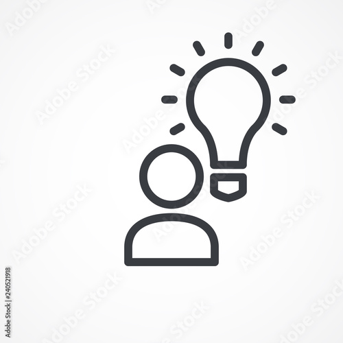 Idea, user icon. Insight, brainstorm icon
