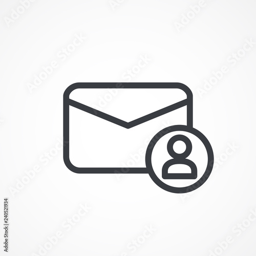 Mail, user icon. Personal mail icon vector design