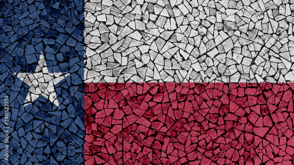 Mosaic Tiles Painting of Texas Flag, US State Background Mosaic Tiles Painting of Texas Flag, US State Background