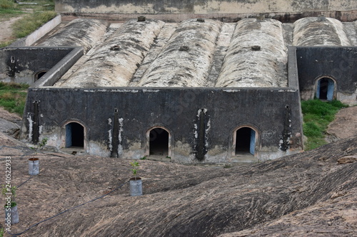 Dindigul, Tamilnadu, India - July 13, 2018: Cellars at historic Dindigul Rock Fort photo