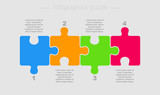 Puzzle Four Pieces Part for Business Presentation.