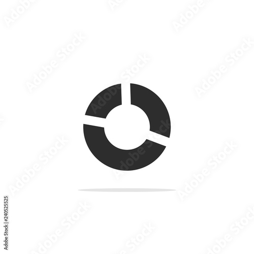 Monochrome simple chart icon . Vector illustration.