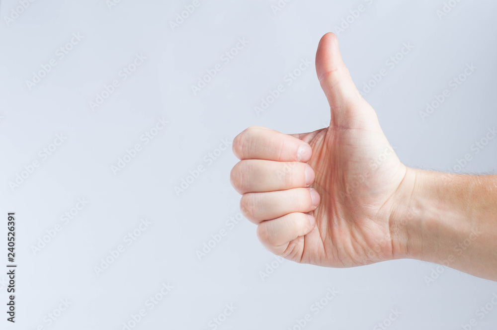 male hand thumb, like symbol