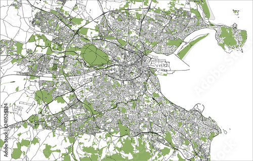 Map of the city of Dublin, Ireland