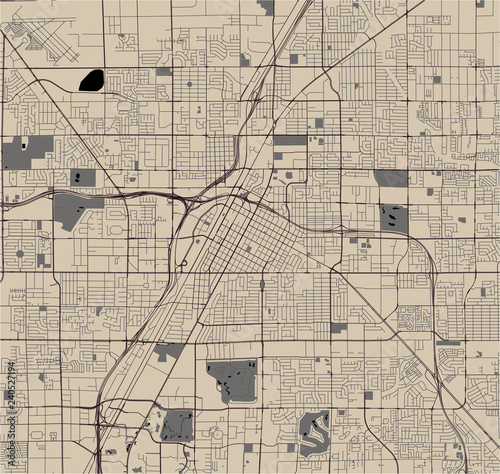 map of the city of Las Vegas, Nevada, USA