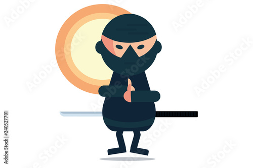 Creative Ninja character ready to defend his village