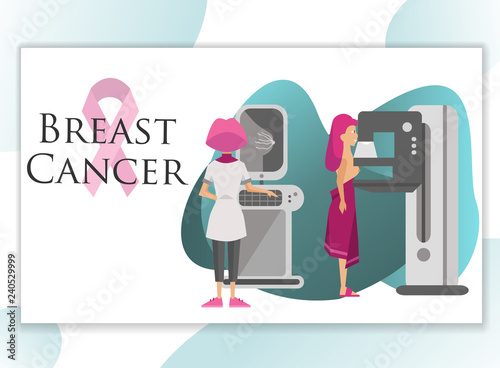 Doctor examining woman with magnetic resonance imaging poster