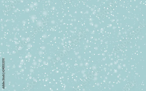 Falling snow background. Holiday landscape with snowfall. Vector illustration. Winter snowing sky. Eps 10.