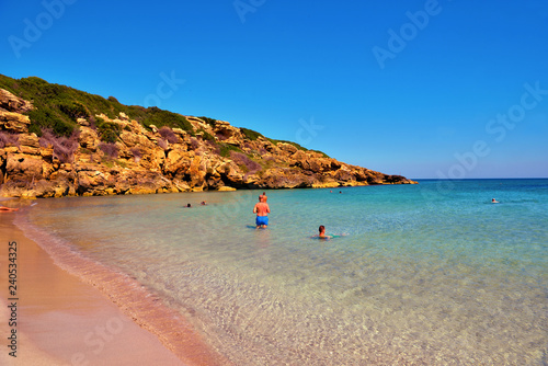 Fototapeta Naklejka Na Ścianę i Meble -  beach (cala mosche) in one of the most beautiful beaches of Sicily, in the Vendicari Natural Reserve syracuse italy