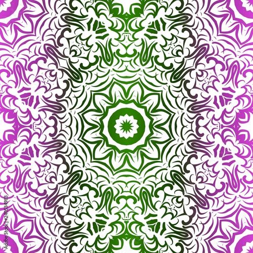 Background, Floral Geometric Seamless Pattern. Vector Illustration. For Design, Fashion, Print. Glow color
