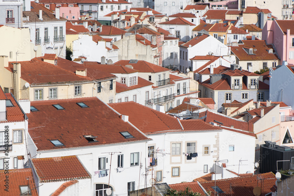 Lisbon, Portugal city  over the Alfama district on day light