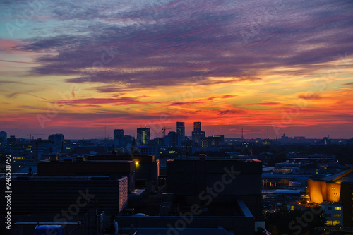 Spectacular sunset over Berlin