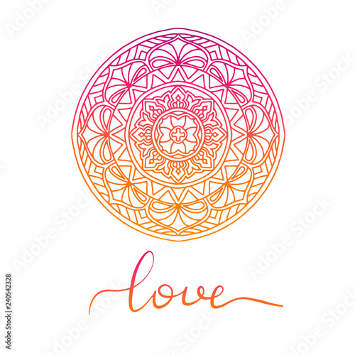 Round decorative ornament element. Mandala