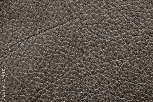 Sample texture of genuine leather gray color. Material of animal origin. Close-up.