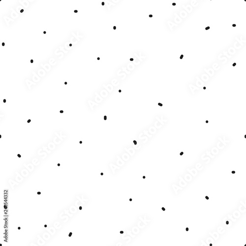 Polka dot seamless pattern on white background. Vector scandinavian children illustration. For banner, postcard, textile, print, wrapping paper, poster, clothing, nursery, baby shower.