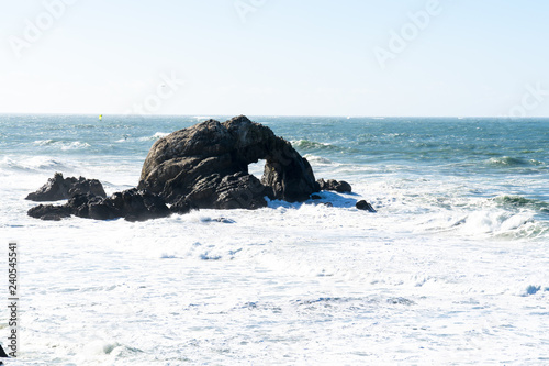 Heart in the rock - San Francisco. summer , cloud , rock , sea, plant. © tagsmylife