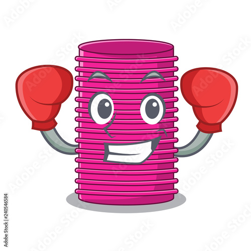 Boxing hair curlers isolated on a mascot