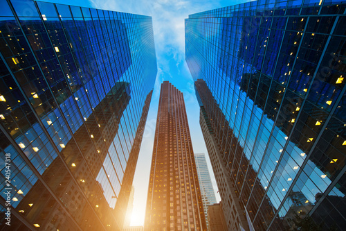 Canvas Print Toronto, Ontario, Canada-20 April, 2018: Toronto financial district skyline mode