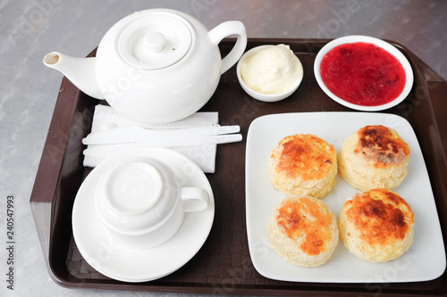 Фотография English scones set served on a table  in local restaurant in Cameron Highlands