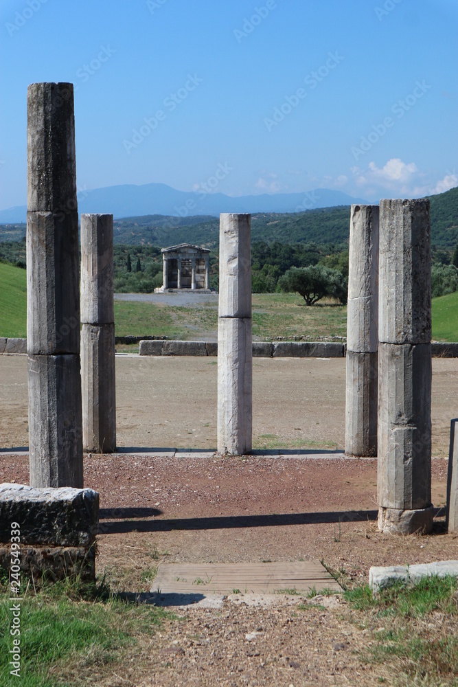 Entrance to ancient greek stadium, ruins of Messini, Peloponnese, Greece Entrance to ancient greek stadium, ruins of Messini, Peloponnese, Greece