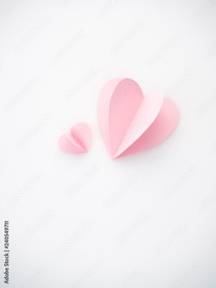 creative love pink paper hearts