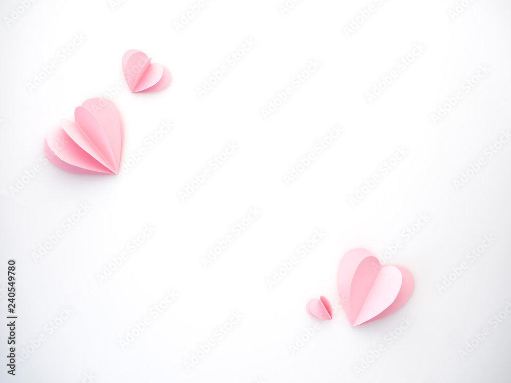 Fototapeta creative love pink paper hearts