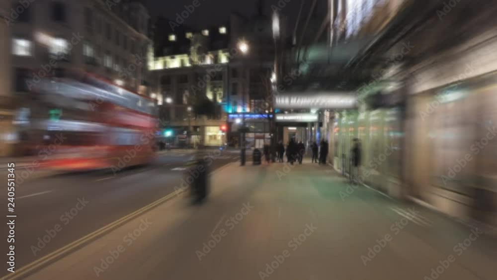 Time lapse. A walk through central London streets at night. Time lapse. A walk through central London streets at night.