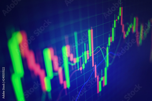 Stock Market Information and Graph. Trend of forex indicator.