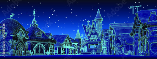 fantastic candy village in the north pole where Santa Claus stays in Christmas