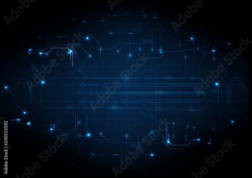 Deep Blue Futuristic Game Circuit Technology Background   Abstract  line data engineer hitech artwork.