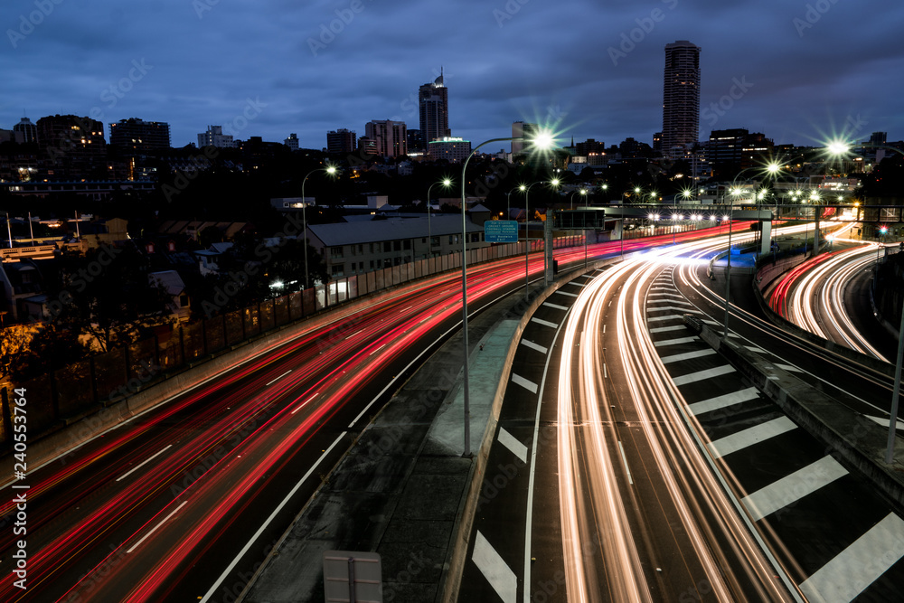 Fototapeta premium traffic in the city at night