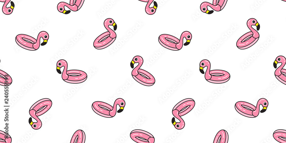 Flamingo seamless pattern vector swimming ring pool pink Flamingos exotic bird tropical summer repeat wallpaper scarf isolated tile background cartoon illustration Flamingo seamless pattern vector swimming ring pool pink Flamingos exotic bird tropical summer repeat wallpaper scarf isolated tile background cartoon illustration