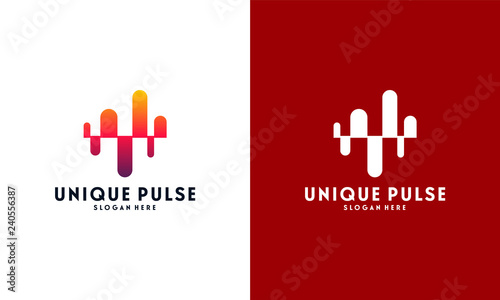 Unique Pulse Logo template designs vector illustration