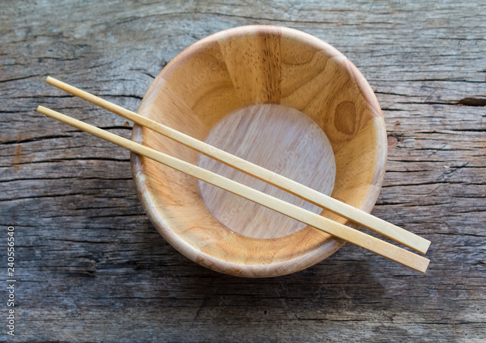 chopsticks and wooden bowl chopsticks and wooden bowl