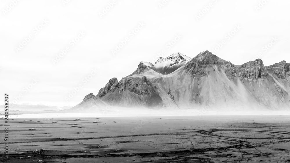 Mist surrounding the Vestrahorn Mountain, Vik - Iceland, November 2018.
