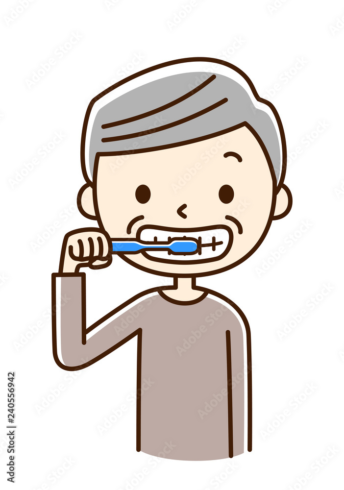 歯磨き　男性　シニア