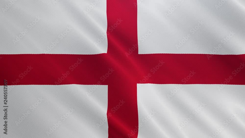 England flag is waving 3D animation. Symbol of British, English nation on fabric cloth 3D rendering in full perspective. England flag is waving 3D animation. Symbol of British, English nation on fabric cloth 3D rendering in full perspective.