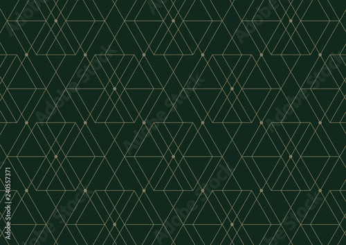Abstract geometric pattern with lines on dark green background